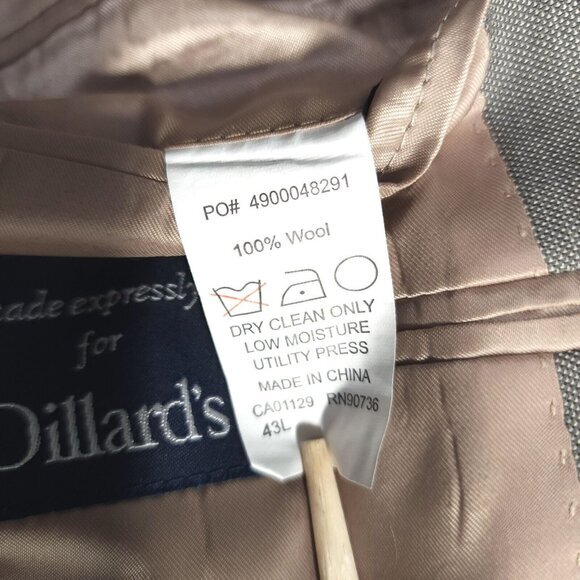 Ralph Lauren Wool Blazer Mens 43L Sport Coat Suit‎ Jacket Grey Single Breasted - Picture 13 of 15